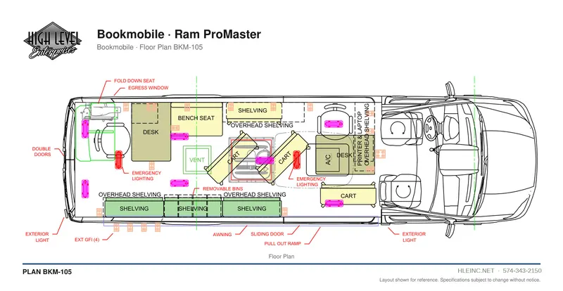 Floor plan BKM-105: Bookmobile