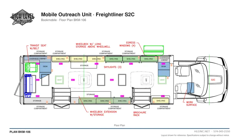 Floor plan BKM-106: Mobile Outreach Unit