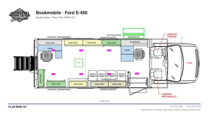 Floor plan BKM-107: Bookmobile
