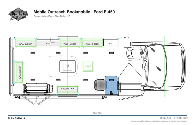 Floor plan BKM-110: Mobile Outreach Bookmobile
