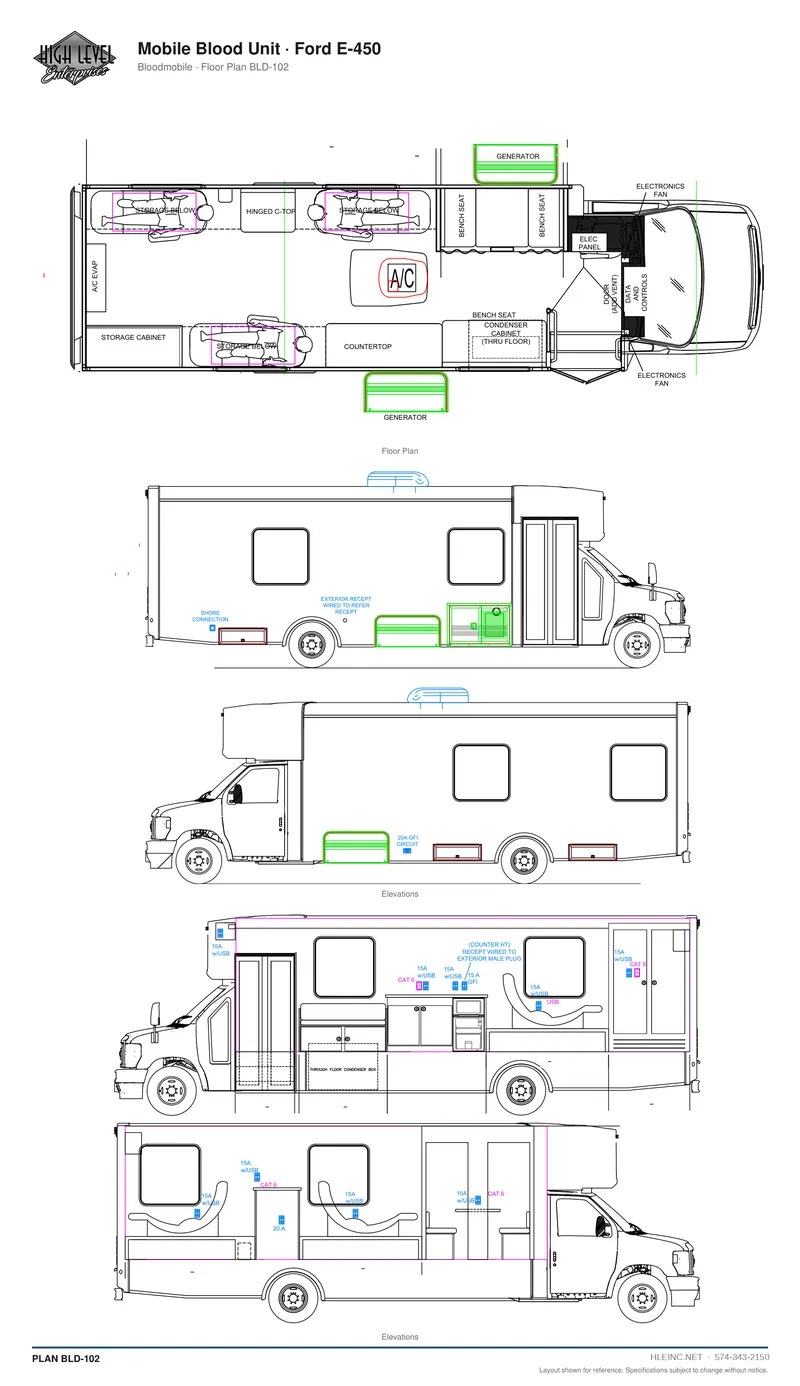 Floor plan BLD-102: Mobile Blood Unit