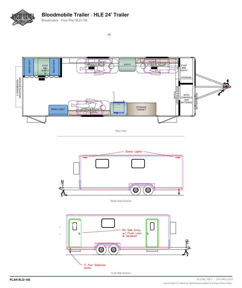 Floor plan BLD-108: Bloodmobile Trailer