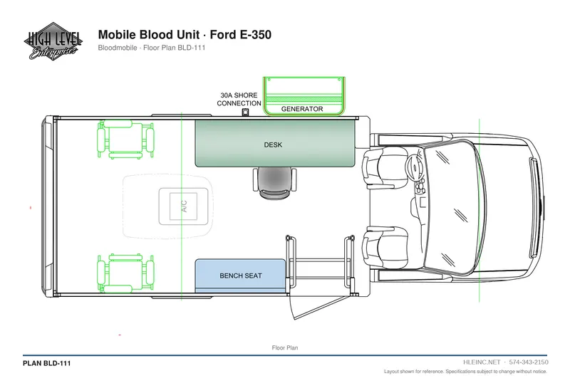 Floor plan BLD-111: Mobile Blood Unit