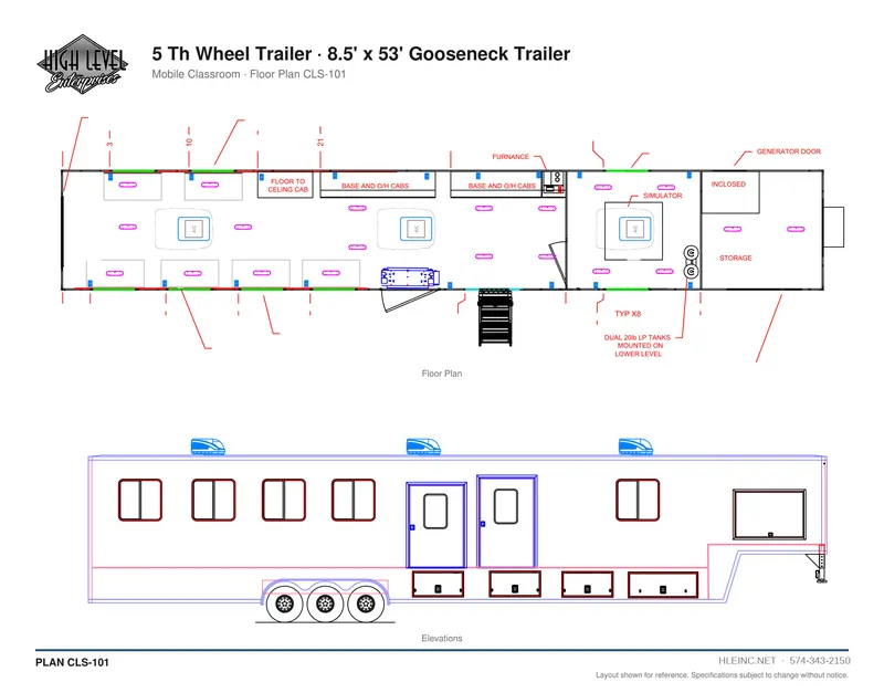 Floor plan CLS-101: 5th Wheel Trailer