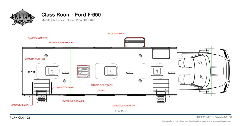Floor plan CLS-102: Classroom