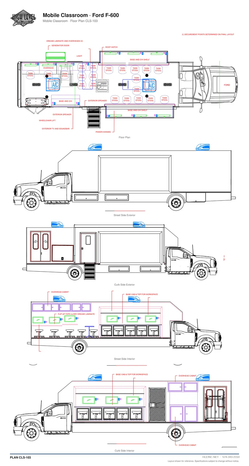 Floor plan CLS-103: Mobile Classroom