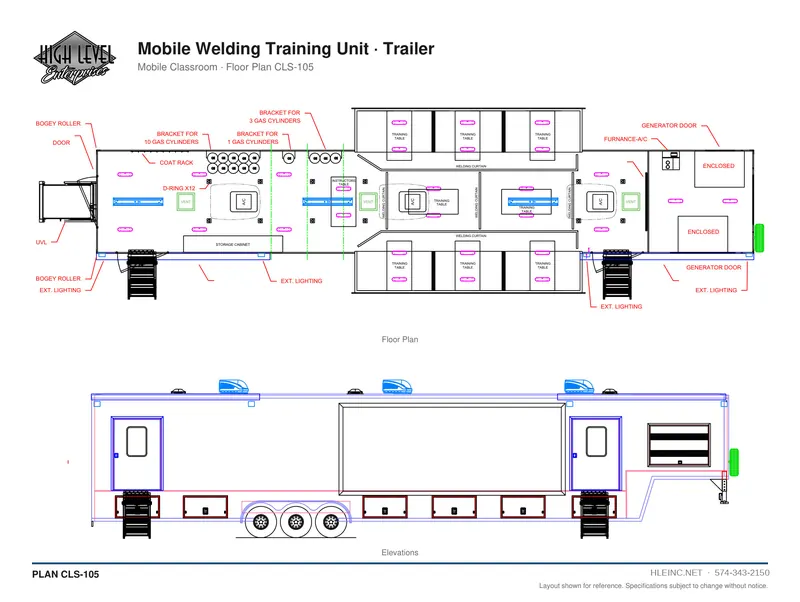 Floor plan CLS-105: Mobile Welding Training Unit