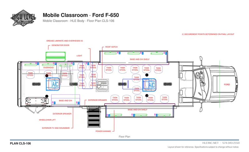 Floor plan CLS-106: Mobile Classroom