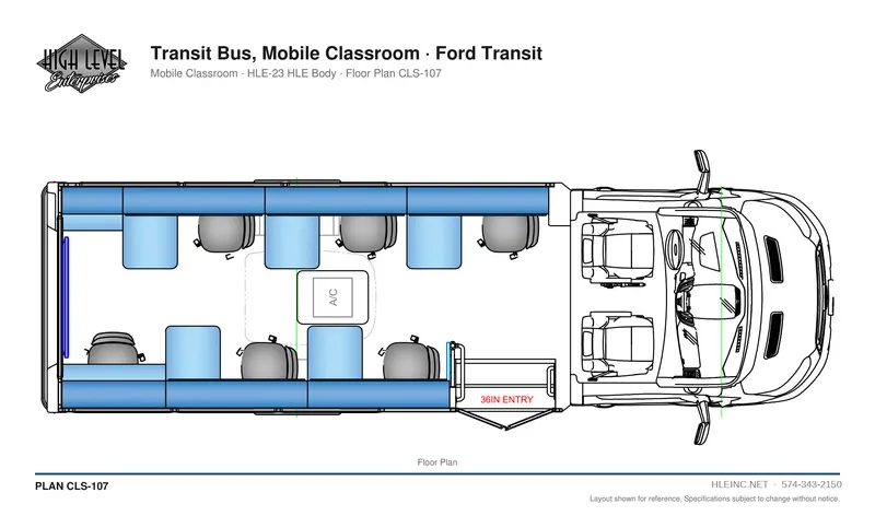 Floor plan CLS-107: Transit Bus, Mobile Classroom