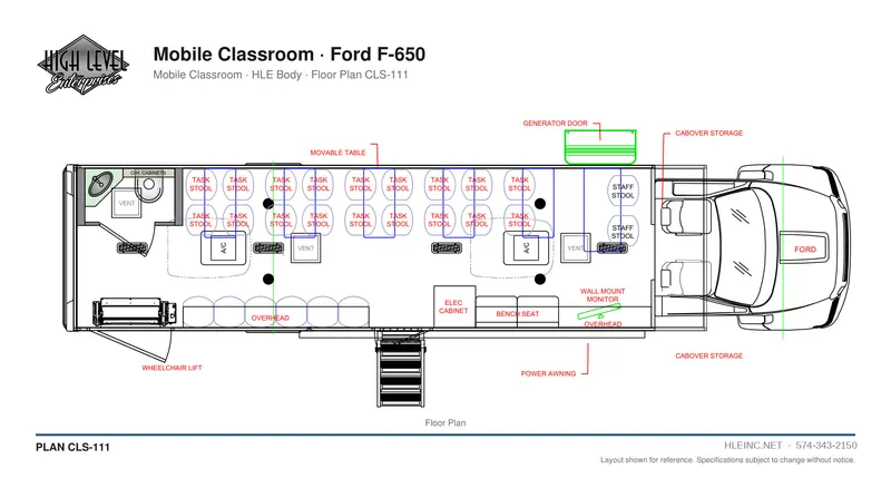 Floor plan CLS-111: Mobile Classroom
