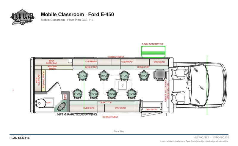 Floor plan CLS-116: Mobile Classroom