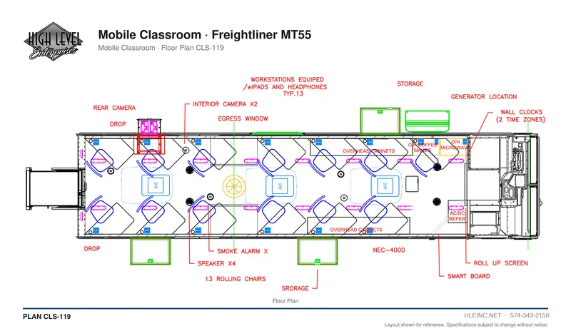 Floor plan CLS-119: Mobile Classroom