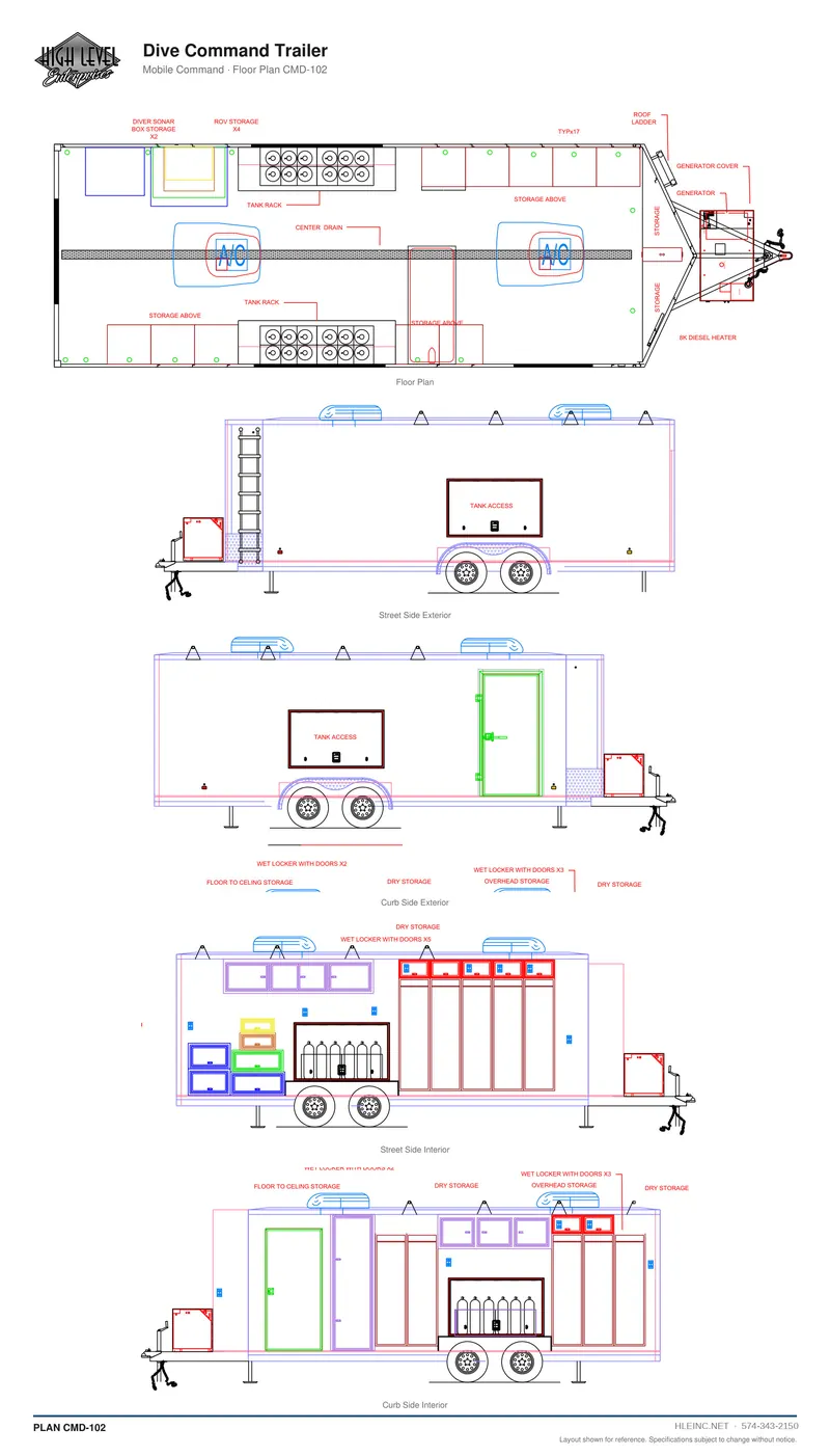 Floor plan CMD-102: Dive Command Trailer
