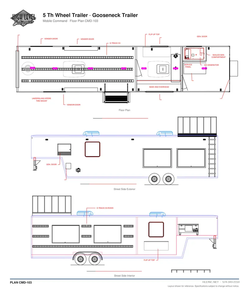 Floor plan CMD-103: 5th Wheel Trailer
