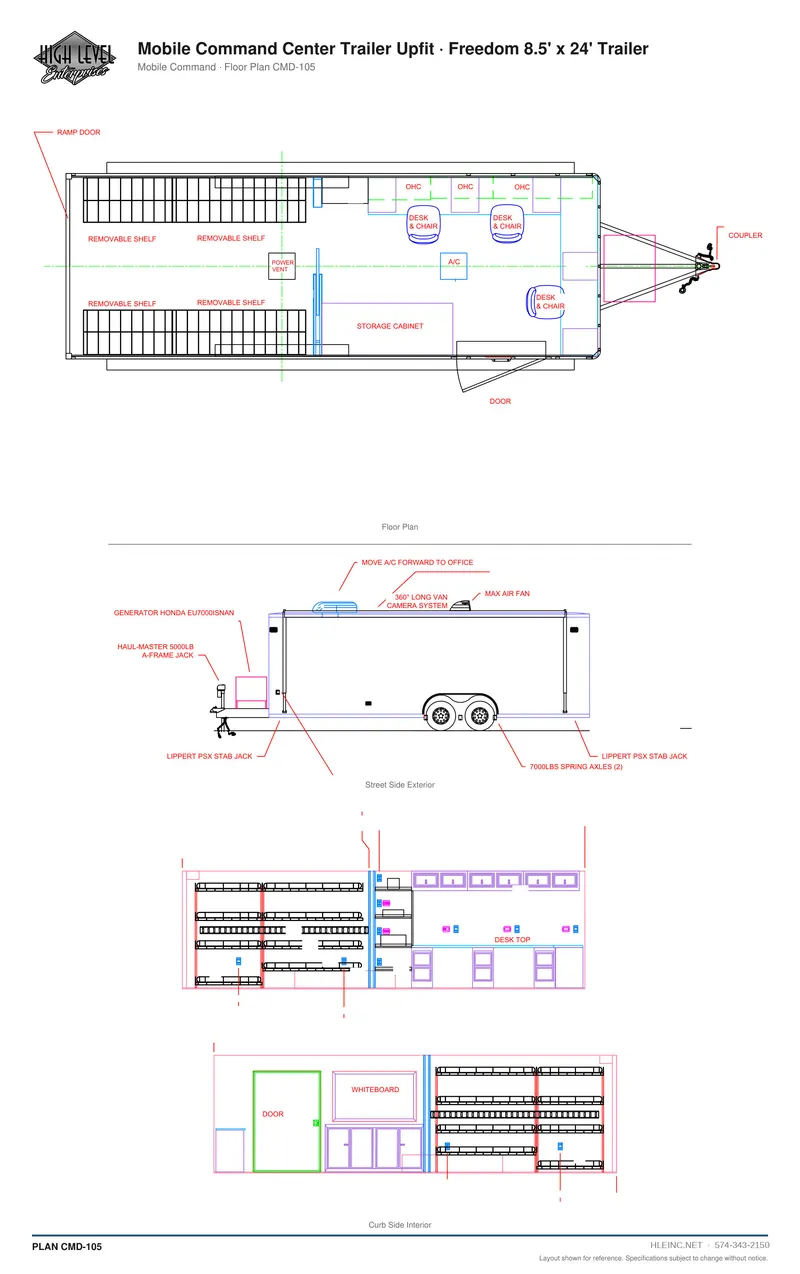 Floor plan CMD-105: Mobile Command Center Trailer Upfit