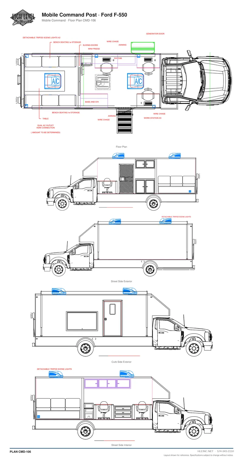 Floor plan CMD-106: Mobile Command Post