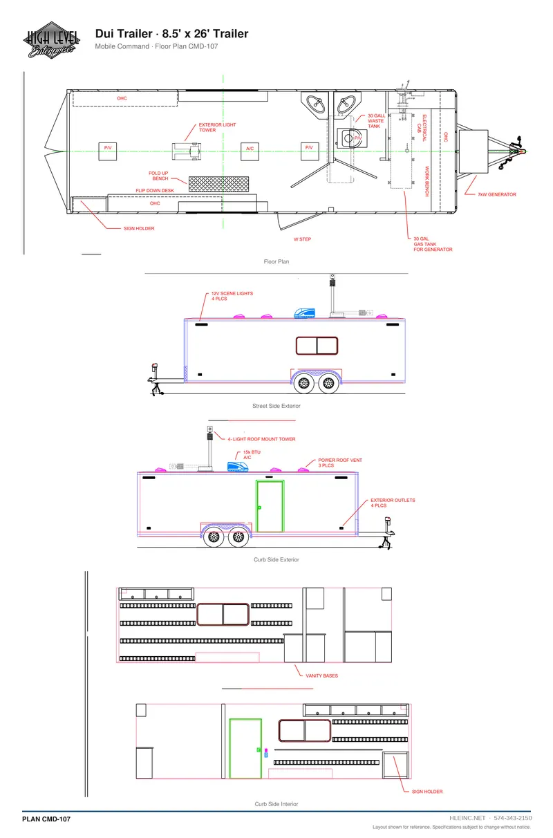 Floor plan CMD-107: DUI Trailer
