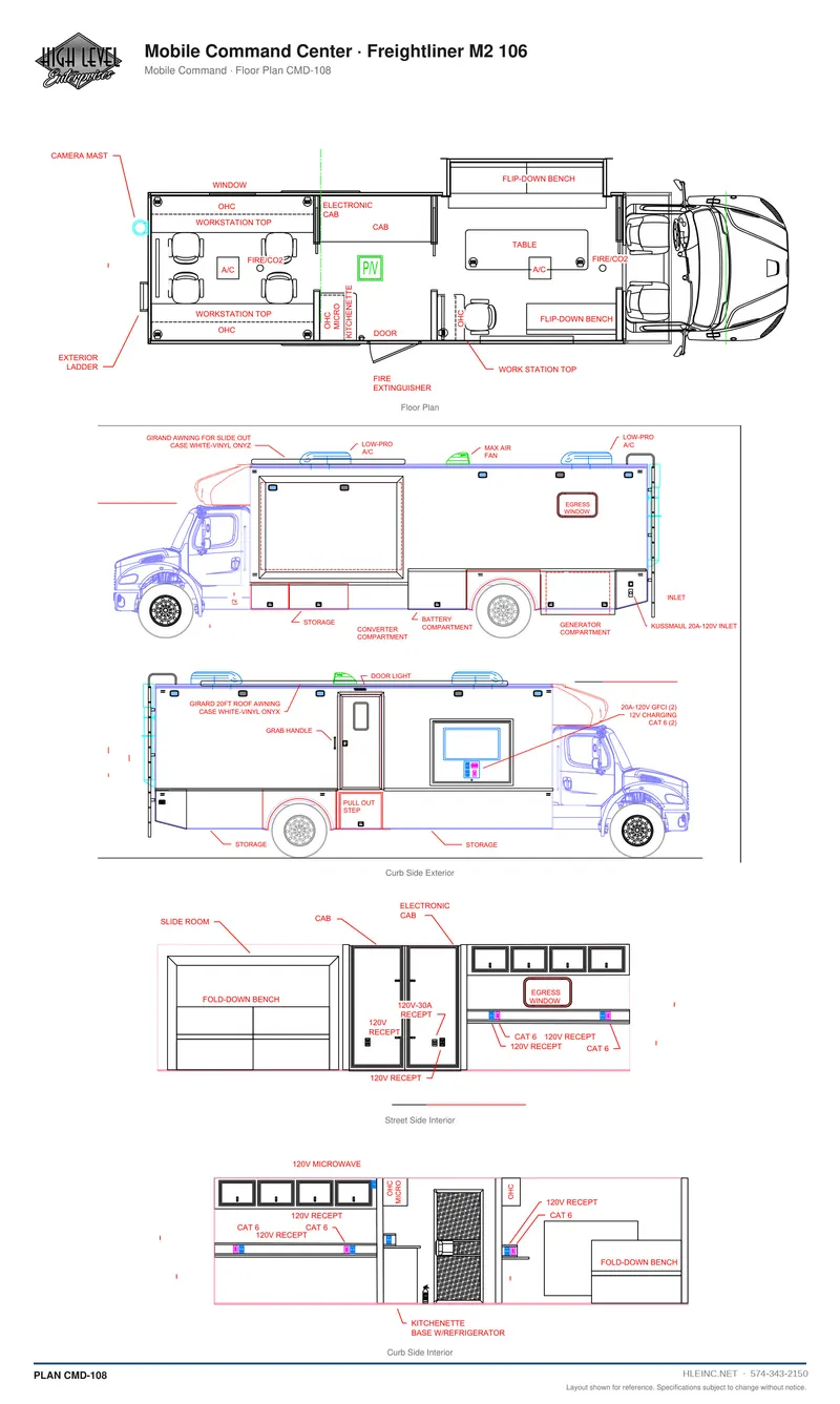 Floor plan CMD-108: Mobile Command Center