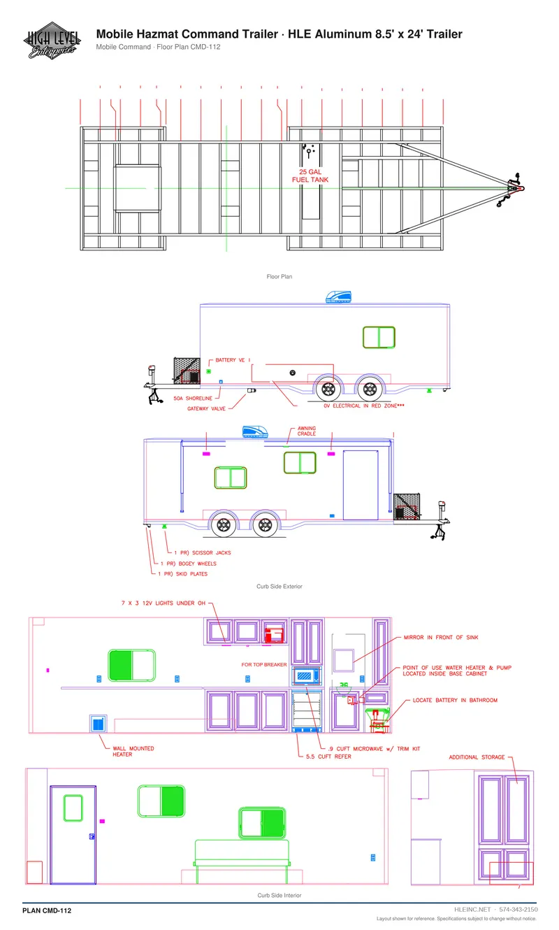 Floor plan CMD-112: Mobile HAZMAT Command Trailer