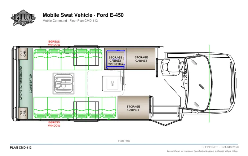 Floor plan CMD-113: Mobile SWAT Vehicle
