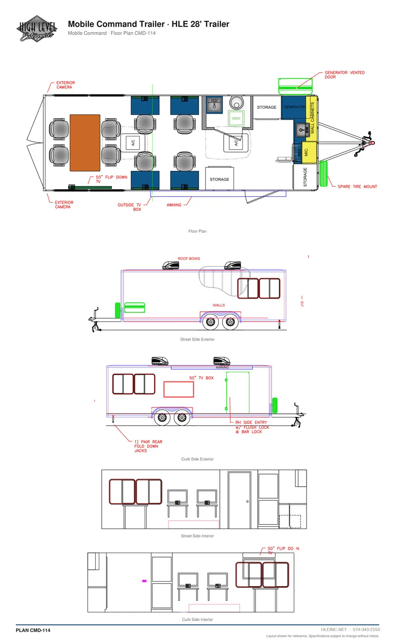 Floor plan CMD-114: Mobile Command Trailer