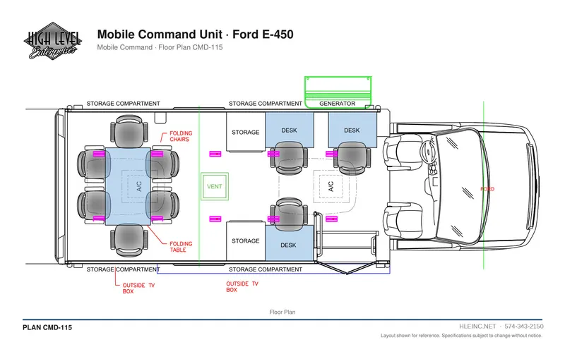 Floor plan CMD-115: Mobile Command Unit
