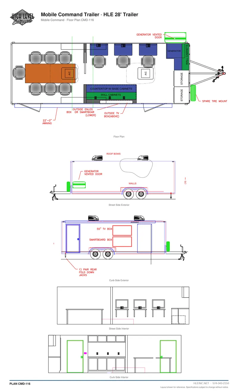 Floor plan CMD-116: Mobile Command Trailer