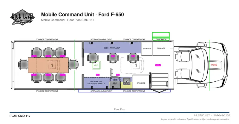 Floor plan CMD-117: Mobile Command Unit