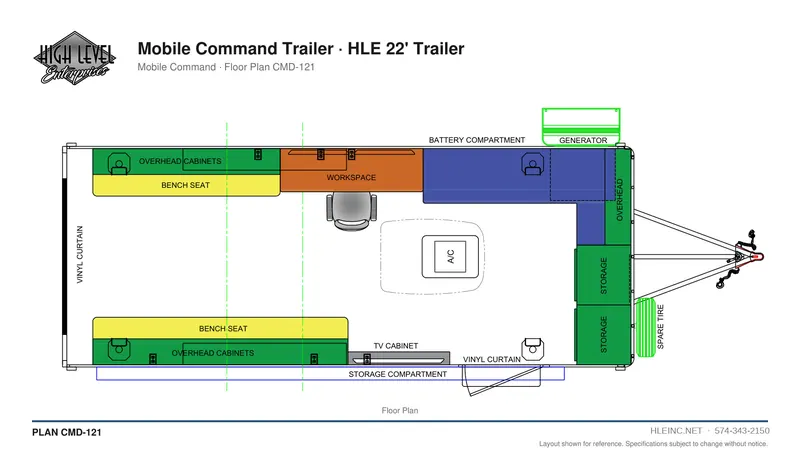 Floor plan CMD-121: Mobile Command Trailer