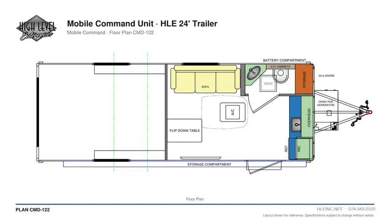 Floor plan CMD-122: Mobile Command Unit