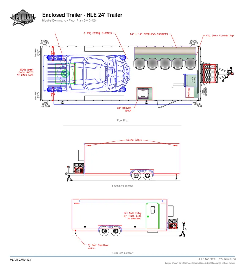 Floor plan CMD-124: Enclosed Trailer