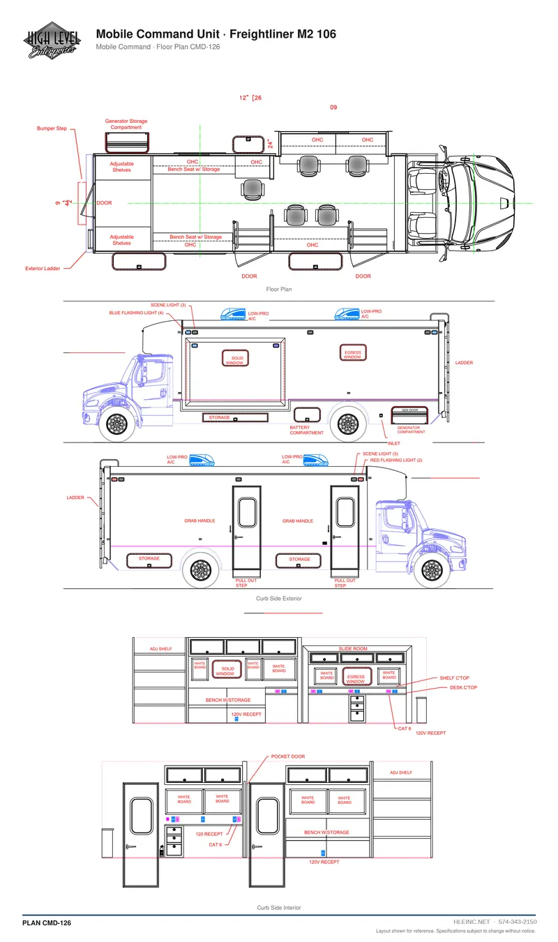 Floor plan CMD-126: Mobile Command Unit