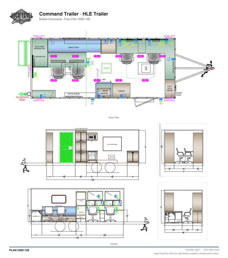 Floor plan CMD-128: Command Trailer