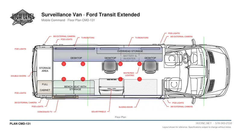 Floor plan CMD-131: Surveillance Van