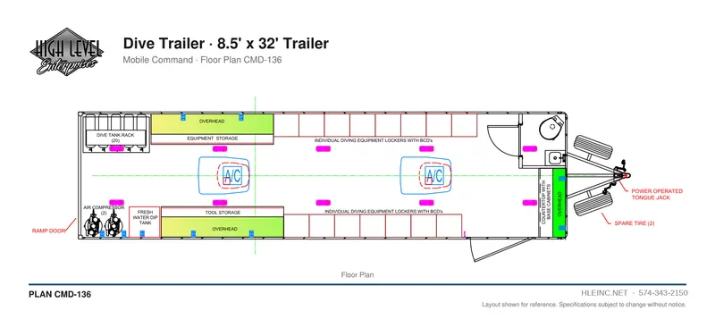 Floor plan CMD-136: Dive Trailer
