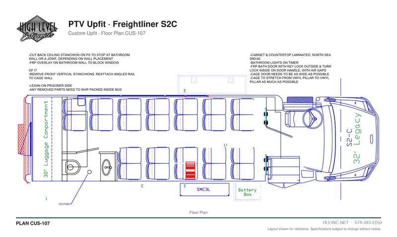 Floor plan CUS-107: PTV Upfit