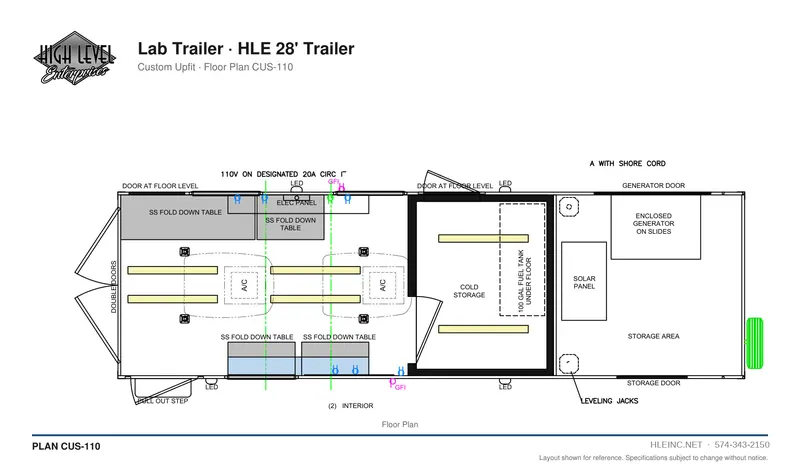 Floor plan CUS-110: Lab Trailer