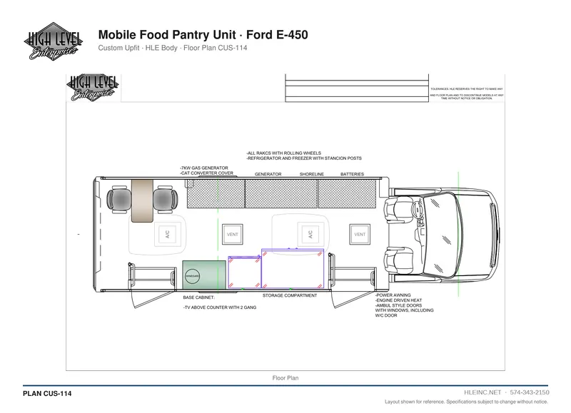 Floor plan CUS-114: Mobile Food Pantry Unit