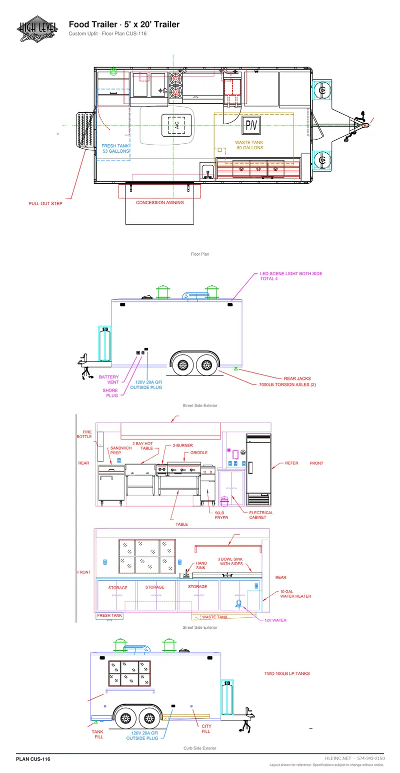 Floor plan CUS-116: Food Trailer