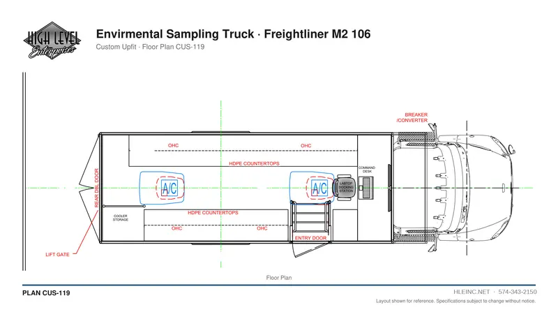 Floor plan CUS-119: Environmental Sampling Truck