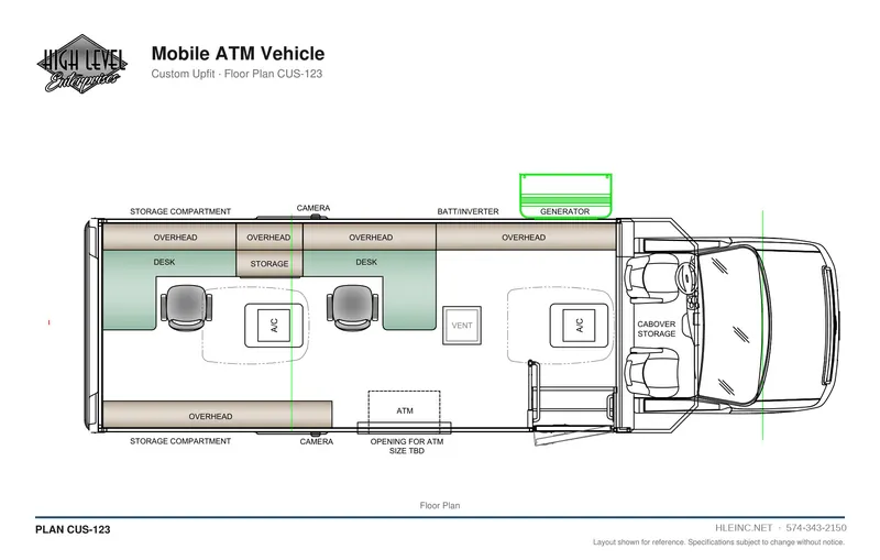 Floor plan CUS-123: Mobile ATM Vehicle