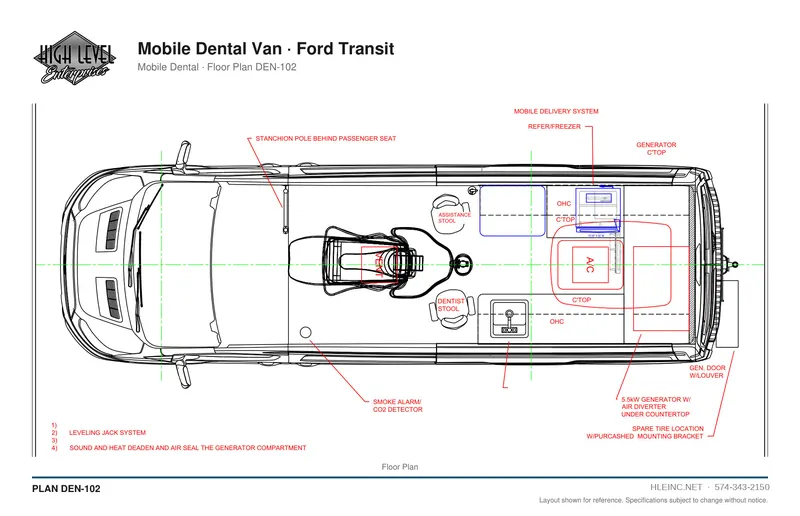 Floor plan DEN-102: Mobile Dental Van