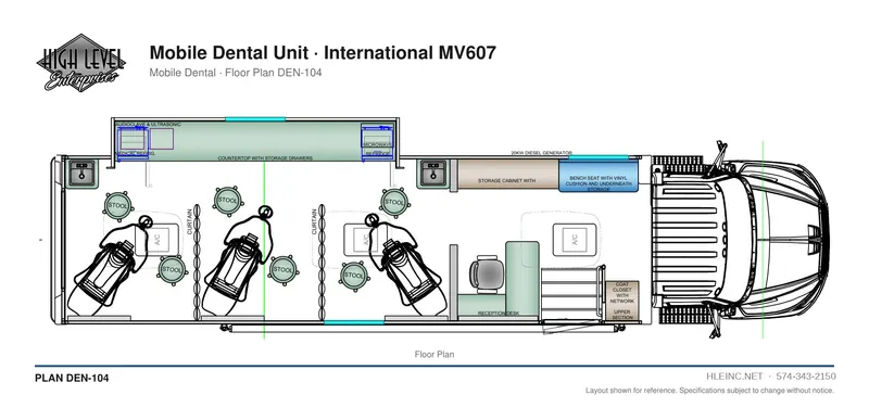Floor plan DEN-104: Mobile Dental Unit