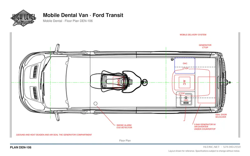 Floor plan DEN-106: Mobile Dental Van