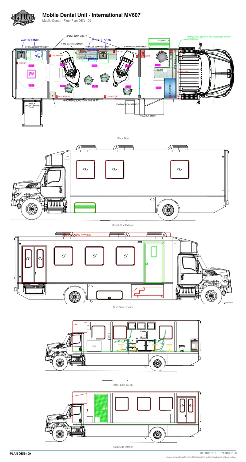 Floor plan DEN-109: Mobile Dental Unit