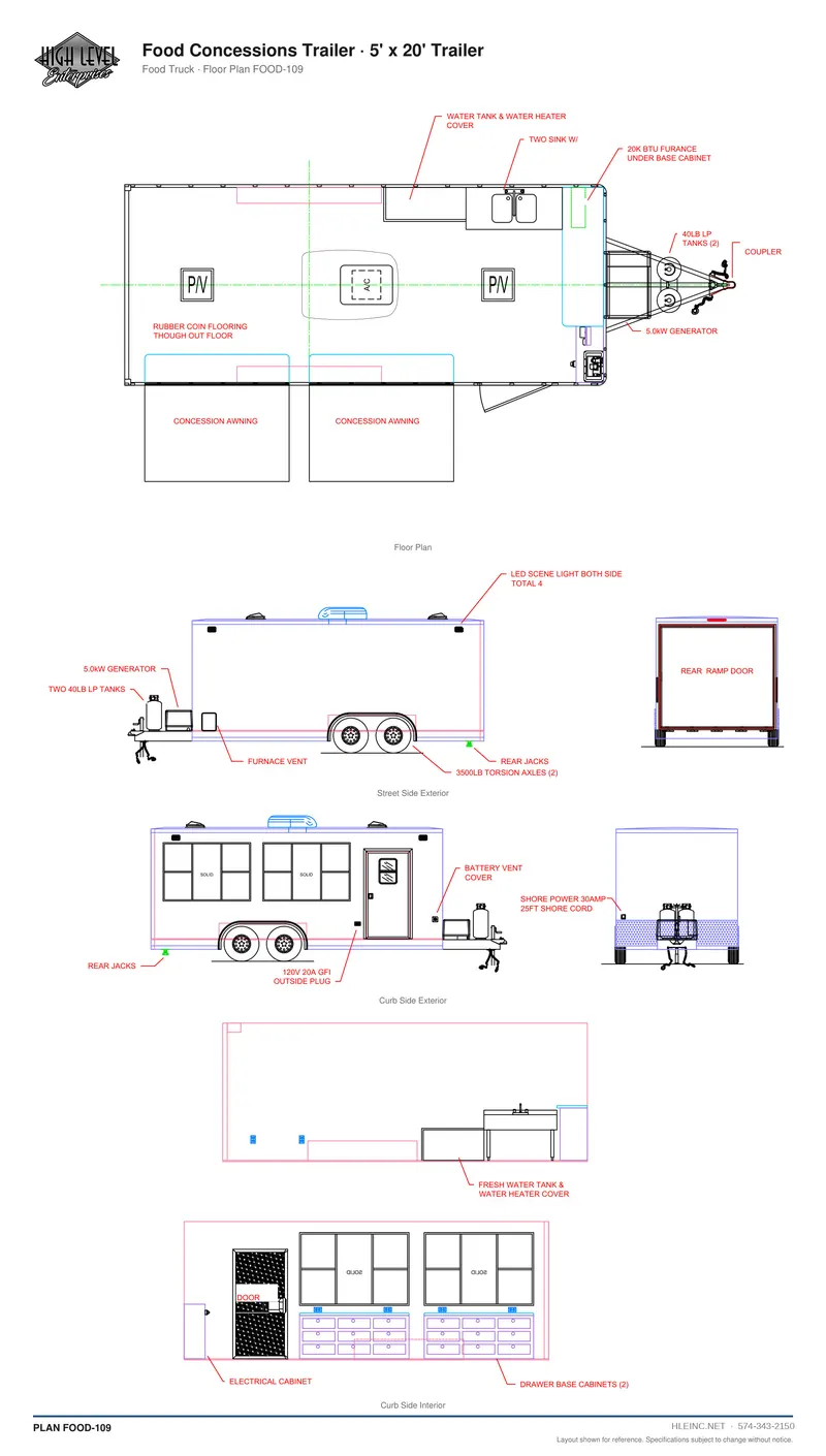 Floor plan FOOD-109: Food Concessions Trailer