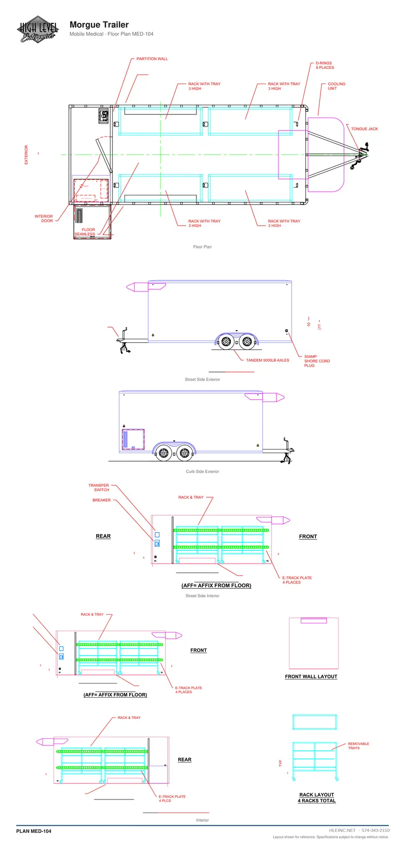 Floor plan MED-104: Morgue Trailer