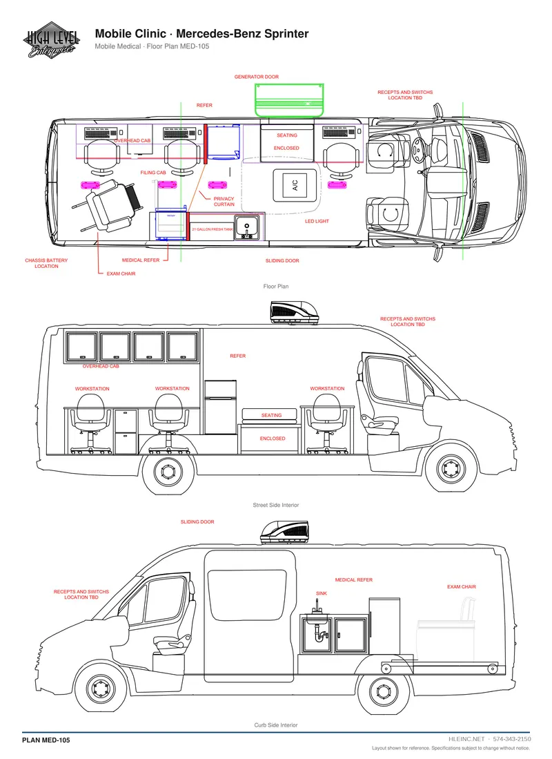Floor plan MED-105: Mobile Clinic