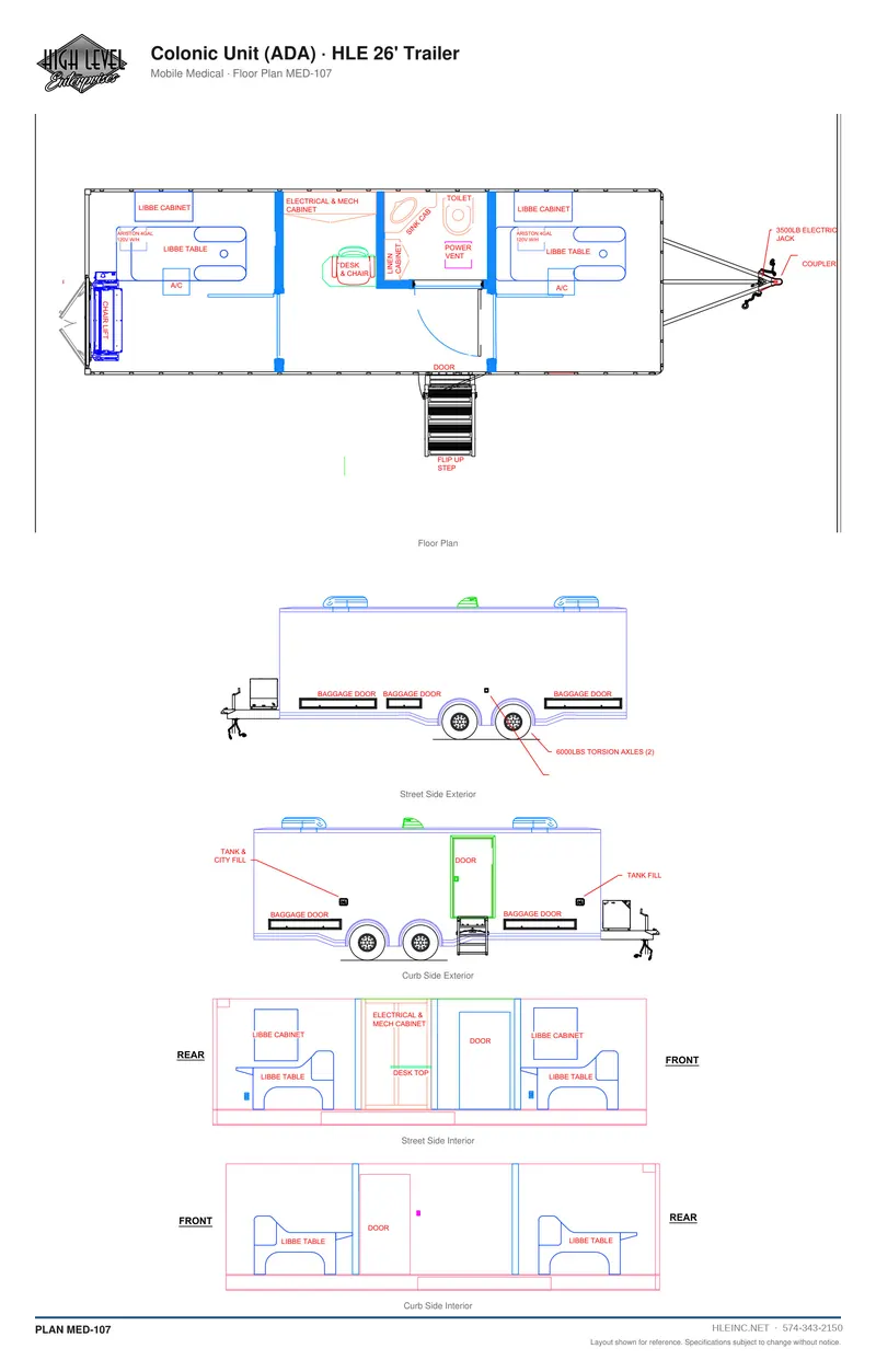 Floor plan MED-107: Colonic Unit (ADA)
