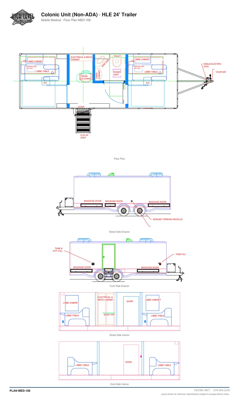 Floor plan MED-108: Colonic Unit (Non-ADA)